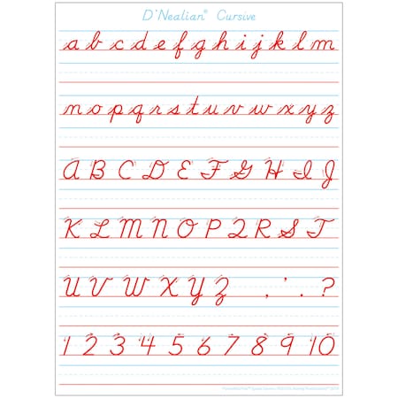 Ashley Productions Smart Poly Single Sided PosterMat Pals, DNealian Cursive Handwriting 95310